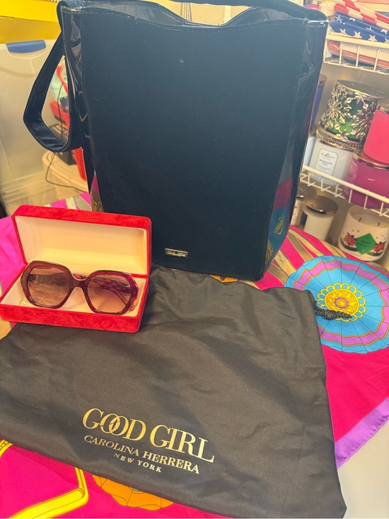Carolina Herrera Accessories - Carolina Herrera AuthenticDesigner  Bundle – Velvet Tote, Sunglasses, Case & Dus